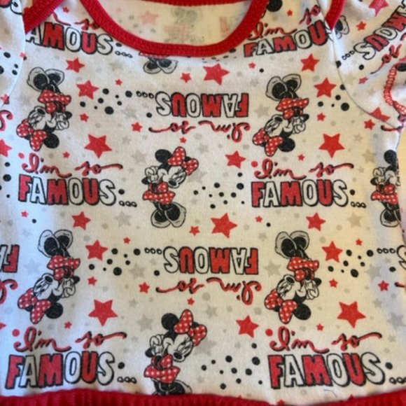 Disney print onesie with matching red tutu attached, includes headband - Picture 2 of 4